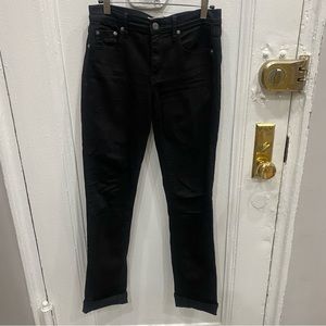 Gap For Good 1969 Stretch Straight Soft Black Denim Jeans size 26
